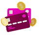Cards with coins icon representing EVAA Billing Assistant for claims and payments