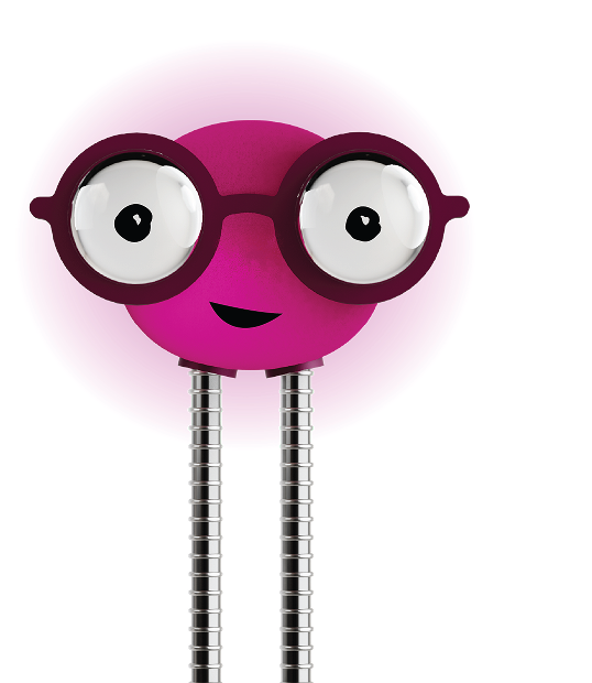 MaximEyesAI powered by EVAA with EVAA character illustration